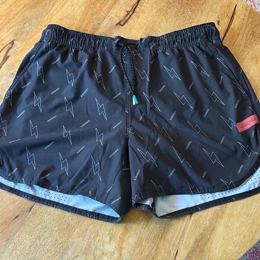 Legend Black Athletic Shorts with liner 5inch inseam